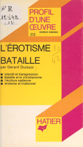 E-book, L'érotisme, de Bataille : Analyse critique, Hatier (réédition numérique FeniXX)