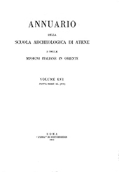 Fascicolo, Annuario della scuola archeologica di Atene e delle missioni italiane in oriente : LVI, 1978, "L'Erma" di Bretschneider