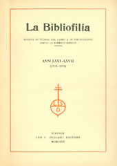 Heft, La bibliofilia : rivista di storia del libro e di bibliografia : LXXX, 2, 1978, L.S. Olschki