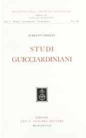 E-book, Studi guicciardiniani, Ridolfi, Roberto, L.S. Olschki