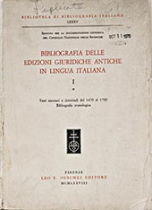 eBook, Bibliografia delle edizioni giuridiche antiche in lingua italiana, L.S. Olschki