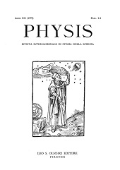 Fascicule, Physis : rivista internazionale di storia della scienza : XX, 1/4, 1978, L.S. Olschki