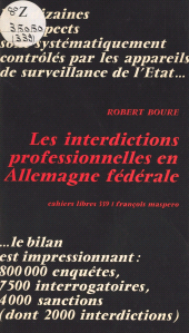 eBook, Les interdictions professionnelles en Allemagne fédérale, La Découverte (réédition numérique FeniXX)