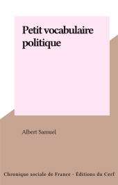 E-book, Petit vocabulaire politique, FeniXX