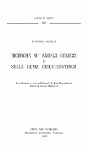 E-book, Ricerche su Angelo Colocci e sulla Roma cinquecentesca, Fanelli, Vittorio, Biblioteca apostolica vaticana