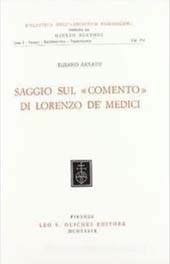 E-book, Saggio sul Comento di Lorenzo de' Medici, L.S. Olschki