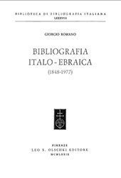E-book, Bibliografia italo-ebraica (1848-1977), Romano, Giorgio, Leo S. Olschki editore