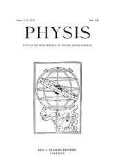 Fascicule, Physis : rivista internazionale di storia della scienza : XXI, 1/4, 1979, L.S. Olschki