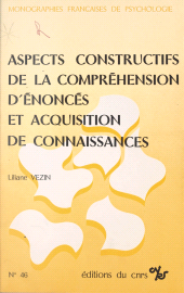 eBook, Aspects constructifs de la compréhension d'énoncés et acquisition de connaissances, CNRS Éditions (réédition numérique FeniXX)