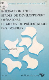 eBook, Interaction entre stades de développement opératoire et modes de présentation des données, CNRS Éditions (réédition numérique FeniXX)