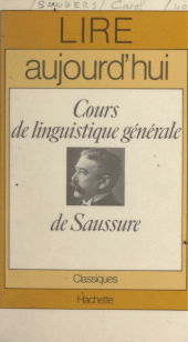 eBook, Cours de linguistique générale, de Saussure, Hachette (réédition numérique FeniXX)