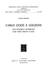 E-book, Carlo Gozzi e Goldoni : una polemica letteraria con versi inediti e rari, Bosisio, Paolo, L.S. Olschki