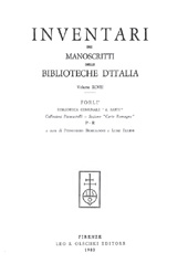 E-book, Inventari dei manoscritti delle biblioteche d'Italia : vol. XCVII : Forlì : Biblioteca comunale A. Saffi : Collezioni Piancastelli : Sezione Carte Romagna P-R, L.S. Olschki