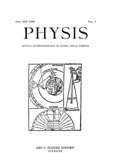 Heft, Physis : rivista internazionale di storia della scienza : XXII, 1, 1980, L.S. Olschki