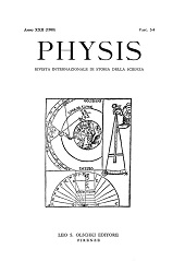 Issue, Physis : rivista internazionale di storia della scienza : XXII, 3/4, 1980, L.S. Olschki