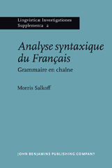 eBook, Analyse syntaxique du Français, John Benjamins Publishing Company