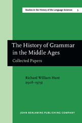 eBook, The History of Grammar in the Middle Ages, John Benjamins Publishing Company