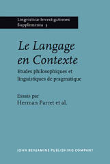 E-book, Le Langage en Contexte, John Benjamins Publishing Company