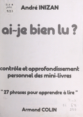 E-book, Ai-je bien lu ? : Contrôle et approfondissement personnel des mini-livres : 27 phrases pour apprendre à lire, Armand Colin (réédition numérique FeniXX)