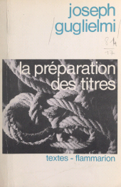 E-book, La préparation des titres, Flammarion (réédition numérique FeniXX)
