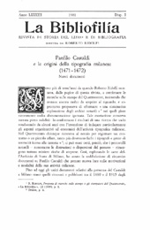 Fascicolo, La bibliofilia : rivista di storia del libro e di bibliografia : LXXXIII, 1, 1981, L.S. Olschki