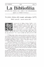 Fascicolo, La bibliofilia : rivista di storia del libro e di bibliografia : LXXXIII, 2, 1981, L.S. Olschki