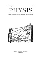 Fascículo, Physis : rivista internazionale di storia della scienza : XXIII, 1, 1981, L.S. Olschki