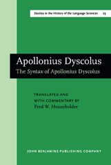 E-book, Apollonius Dyscolus, John Benjamins Publishing Company