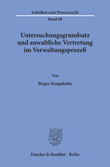 eBook, Untersuchungsgrundsatz und anwaltliche Vertretung im Verwaltungsprozeß., Duncker & Humblot