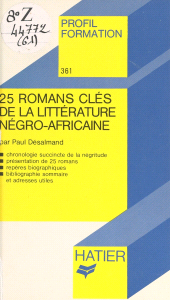 E-book, 25 romans clés de la littérature négro-africaine, Hatier (réédition numérique FeniXX)