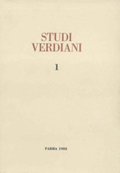 Fascicolo, Studi Verdiani : 1, 1982, Istituto nazionale di studi verdiani