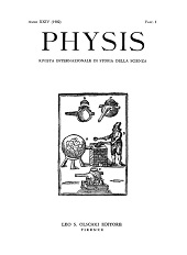 Issue, Physis : rivista internazionale di storia della scienza : XXIV, 1, 1982, L.S. Olschki