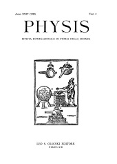Heft, Physis : rivista internazionale di storia della scienza : XXIV, 4, 1982, L.S. Olschki