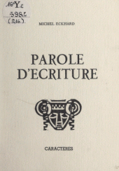 E-book, Parole d'écriture, Caractères (réédition numérique FeniXX)