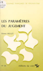eBook, Les paramètres du jugement, CNRS Éditions (réédition numérique FeniXX)