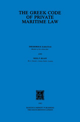 E-book, The Greek Code Of Private Maritime Law, Karatzas, Theodoros B., Wolters Kluwer