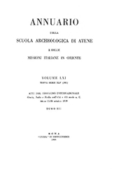 Fascicolo, Annuario della scuola archeologica di Atene e delle missioni italiane in oriente : LXI, 1983, "L'Erma" di Bretschneider