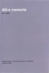 Fascículo, Atti e memorie della Deputazione di Storia Patria per le Marche : 88, 1983, Il lavoro editoriale