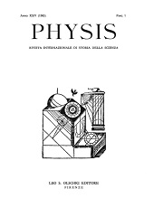 Issue, Physis : rivista internazionale di storia della scienza : XXV, 1, 1983, L.S. Olschki