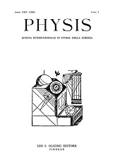 Issue, Physis : rivista internazionale di storia della scienza : XXV, 3, 1983, L.S. Olschki