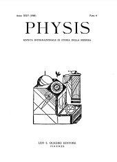 Heft, Physis : rivista internazionale di storia della scienza : XXV, 4, 1983, L.S. Olschki