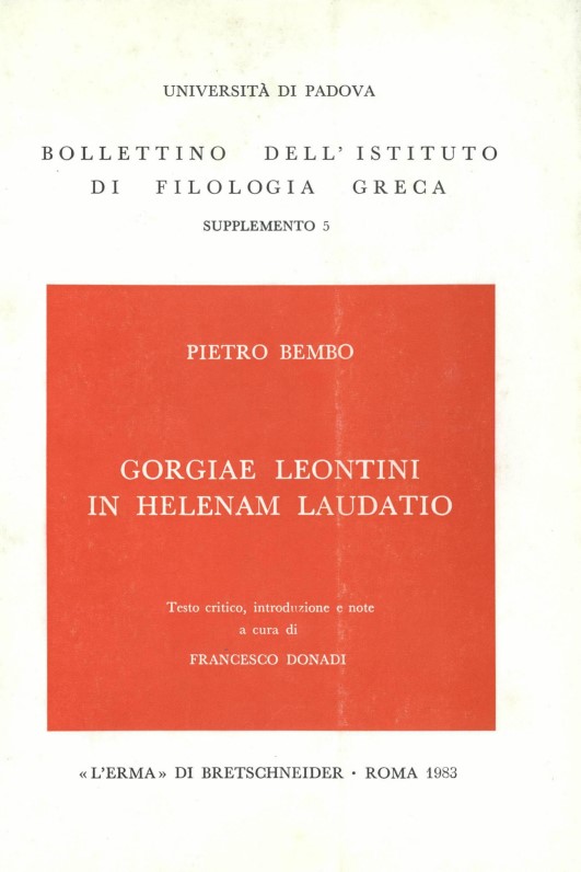 E-book, Gorgiae Leontini in Helenam laudatio, "L'Erma" di Bretschneider