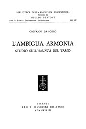 E-book, L'ambigua armonia : studio sull'Aminta del Tasso, Da Pozzo, Giovanni, L.S. Olschki