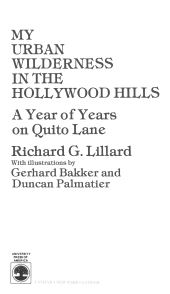 E-book, My Urban Wilderness in the Hollywood Hills : A Year of Years on Quito Lane, University Press of America