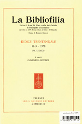 eBook, La bibliofilia : rivista di storia del libro e di bibliografia : indice trentennale : LI-LXXX (1949-1978), L.S. Olschki