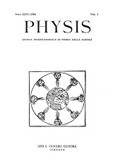 Issue, Physis : rivista internazionale di storia della scienza : XXVI, 2, 1984, L.S. Olschki
