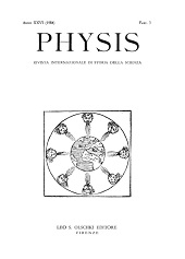 Fascicolo, Physis : rivista internazionale di storia della scienza : XXVI, 3, 1984, L.S. Olschki