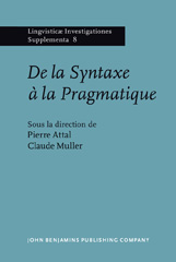 E-book, De la Syntaxe a la Pragmatique, John Benjamins Publishing Company