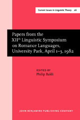 E-book, Papers from the XIIth Linguistic Symposium on Romance Languages, University Park, April 1-3, 1982, John Benjamins Publishing Company