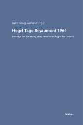 E-book, Hegel-Tage Royaumont 1964 : Beiträge zur Deutung der Phänomenologie des Geistes, Felix Meiner Verlag
